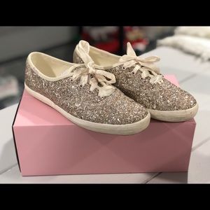 Kate Spade Keds- glittery gold